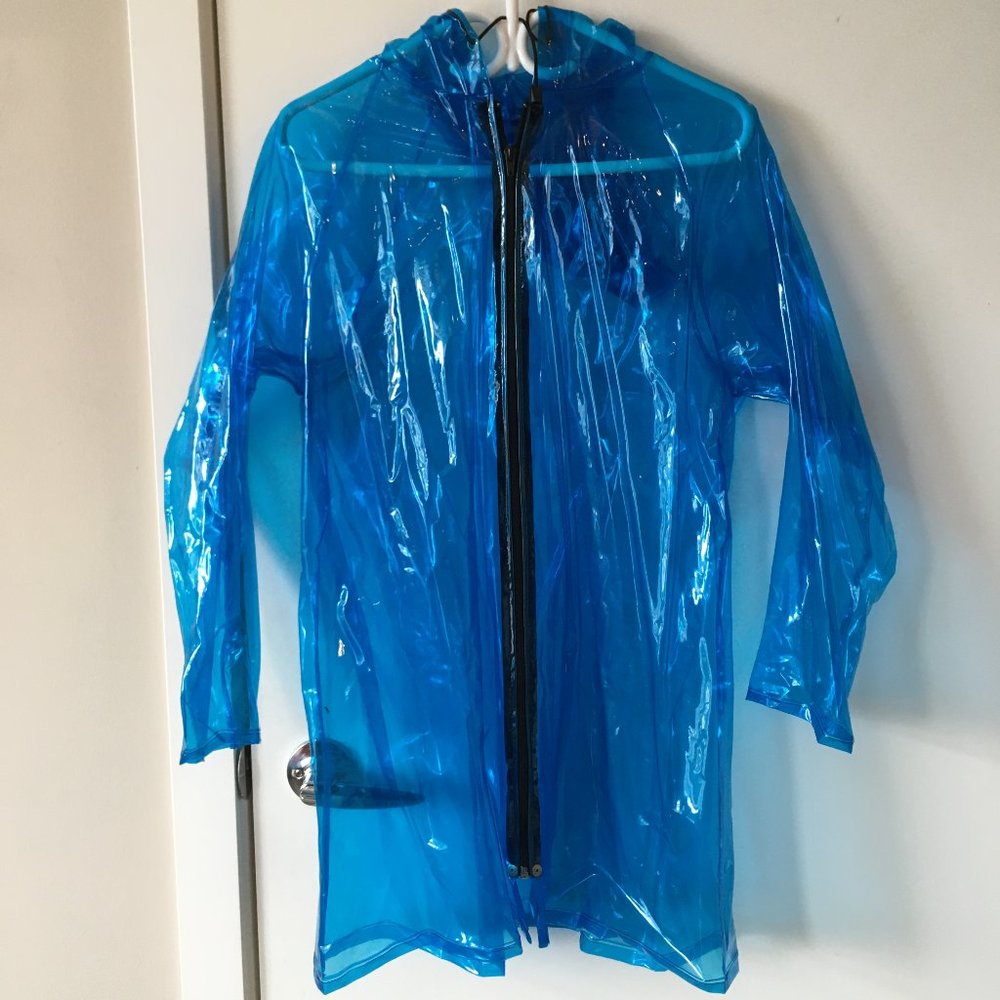Blue Vinyl Raincoat